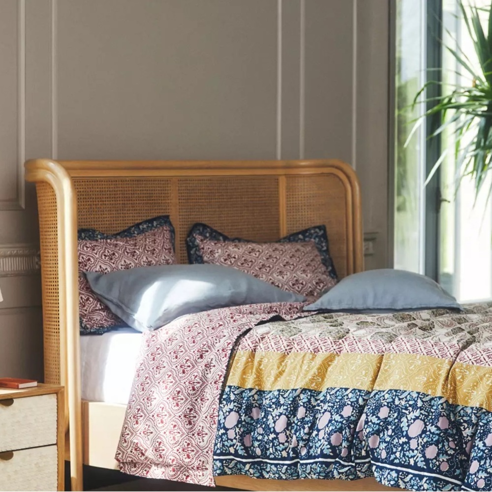 FULL SET Anthropologie Meguro Queen Duvet Cover, 2 Standard Shams, 2 Euro Shams